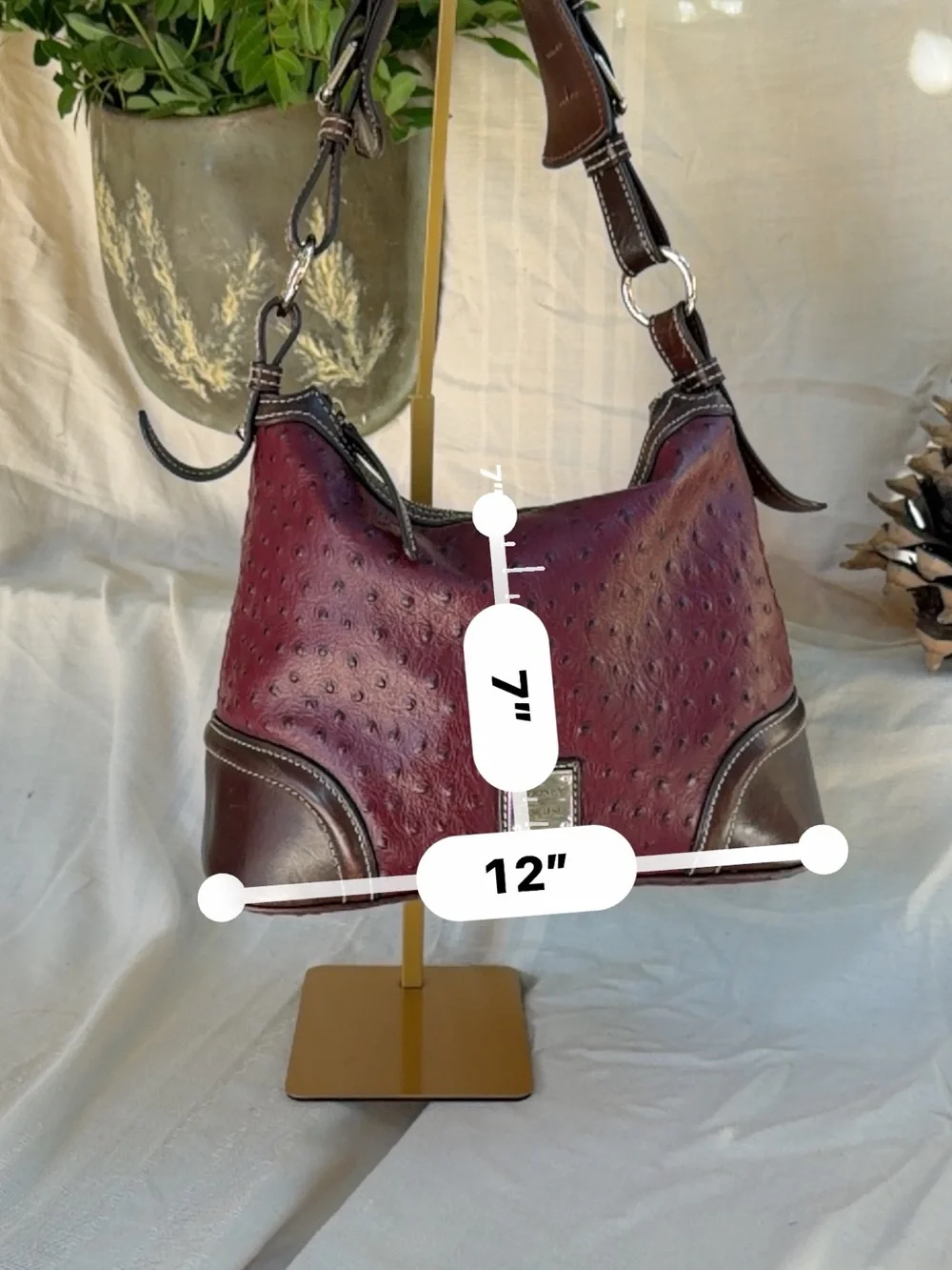 Dooney & Bourke plum ostrich